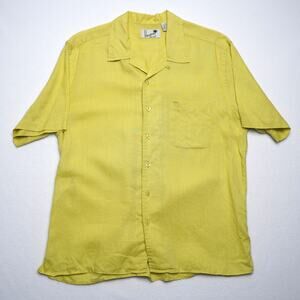 Havana Shirt Co Chartreuse 100% Linen Loop Shirt L